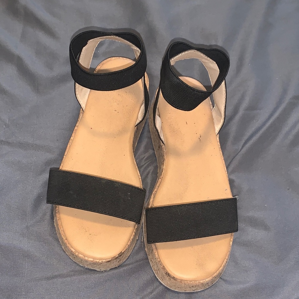 Wonder Nation Black Ankle Strap Sandals